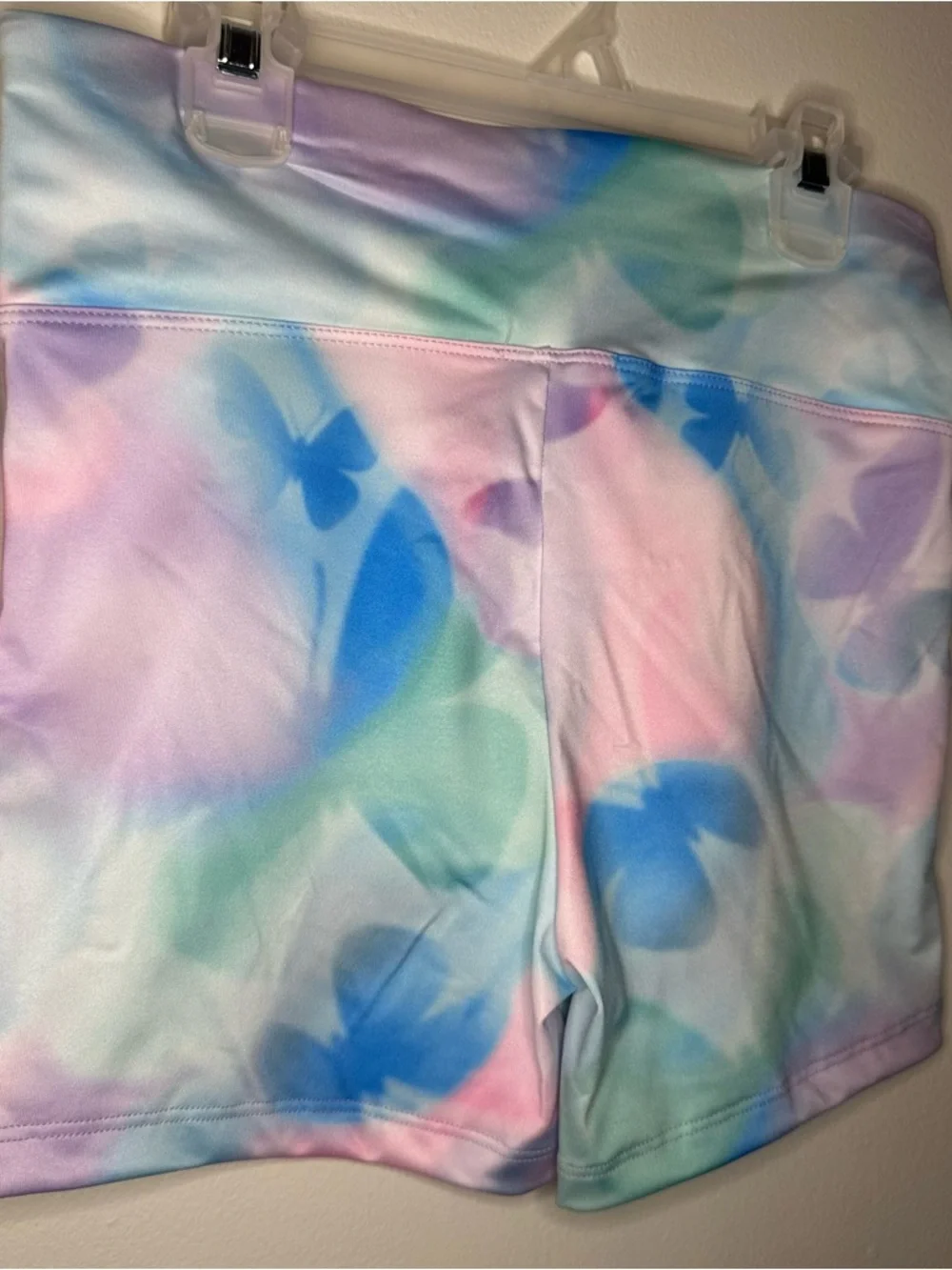 Justice Cinch Waistband Dance/Gym Shorts Girls XL (16/18) Butterfly Print NEW